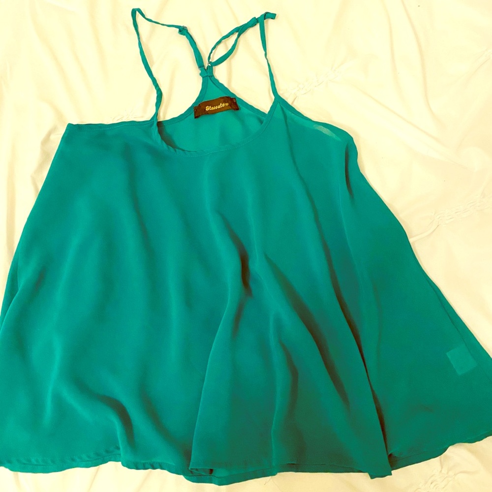 Staccato Sheer Green Halter/Cami sz S